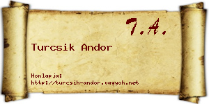 Turcsik Andor névjegykártya